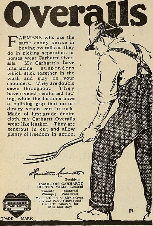 advertisement for overalls