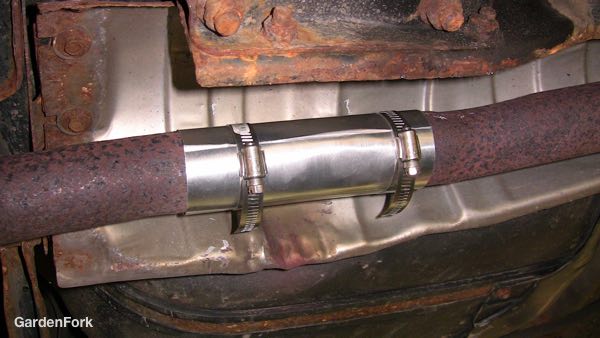 Car exhaust pipe damage and repair 